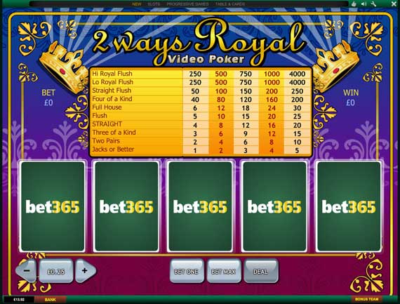 Bet365 Jacks or Better