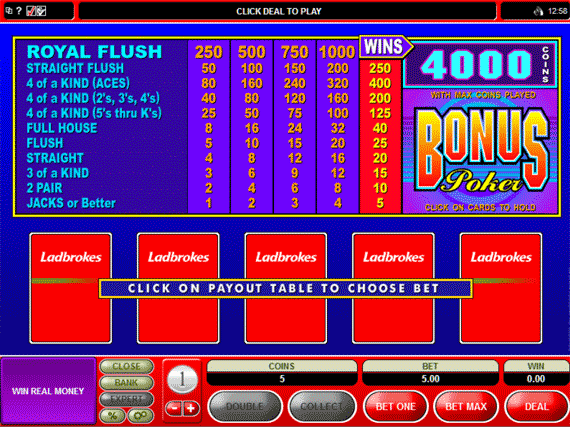 Ladbrokes Bonus Poker